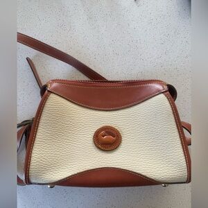 Dooney and Burke Chic Cream and Brown Crossbody Bag
